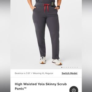 High waisted FIGS yola skinny scrub pants
